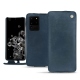 Samsung Galaxy S20 Ultra 5G leather case - Jean vintage ( Roughtcut - Pantone 285U  ) 