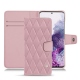 Housse cuir Samsung Galaxy S20 - Rose - Couture ( Nappa - Pantone 2365C ) 