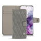 Samsung Galaxy S20 leather case - Acier vintage - Couture