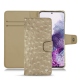 Samsung Galaxy S20 leather case - Autruche desert