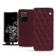 Samsung Galaxy S20+ 5G leather case - Lie de vin - Couture ( Pantone 5115C ) 
