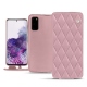 Housse cuir Samsung Galaxy S20 - Rose - Couture ( Nappa - Pantone 2365C ) 
