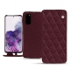 Housse cuir Samsung Galaxy S20 - Lie de vin - Couture ( Pantone 5115C ) 