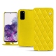 Samsung Galaxy S20 leather case - Jaune fluo - Couture