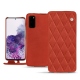 Samsung Galaxy S20 leather case - Arange clouquié - Couture