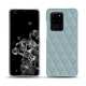 Samsung Galaxy S20 Ultra 5G leather cover - Bleu ciel - Couture ( Nappa - Pantone 277C ) 