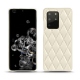 Coque cuir Samsung Galaxy S20+ 5G - Blanc - Couture ( Bologna - White ) 