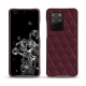 가죽 커버 Samsung Galaxy S20+ 5G - Lie de vin - Couture ( Pantone 5115C ) 