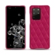 Coque cuir Samsung Galaxy S20+ 5G - Rose fluo - Couture