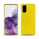 Samsung Galaxy S20 leather cover - Jaune fluo