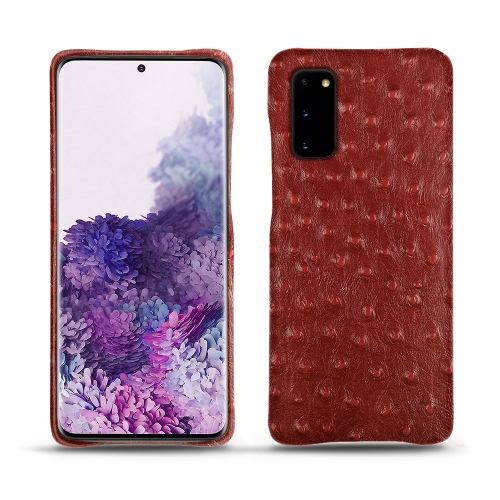 Samsung Galaxy S20 leather cases and coversAutruche ciliegia ( Pantone #a4343a ) 