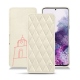 Samsung Galaxy S20 leather case - Blanc escumo - Couture