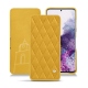 가죽 커버 Samsung Galaxy S20 - Jaune soulèu - Couture