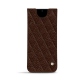 Samsung Galaxy S20+ 5G leather pouch - Châtaigne - Couture ( Pantone 476C ) 