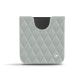 Pochette cuir Samsung Galaxy Z Flip - Gris - Couture ( Nappa - Pantone W428C ) 