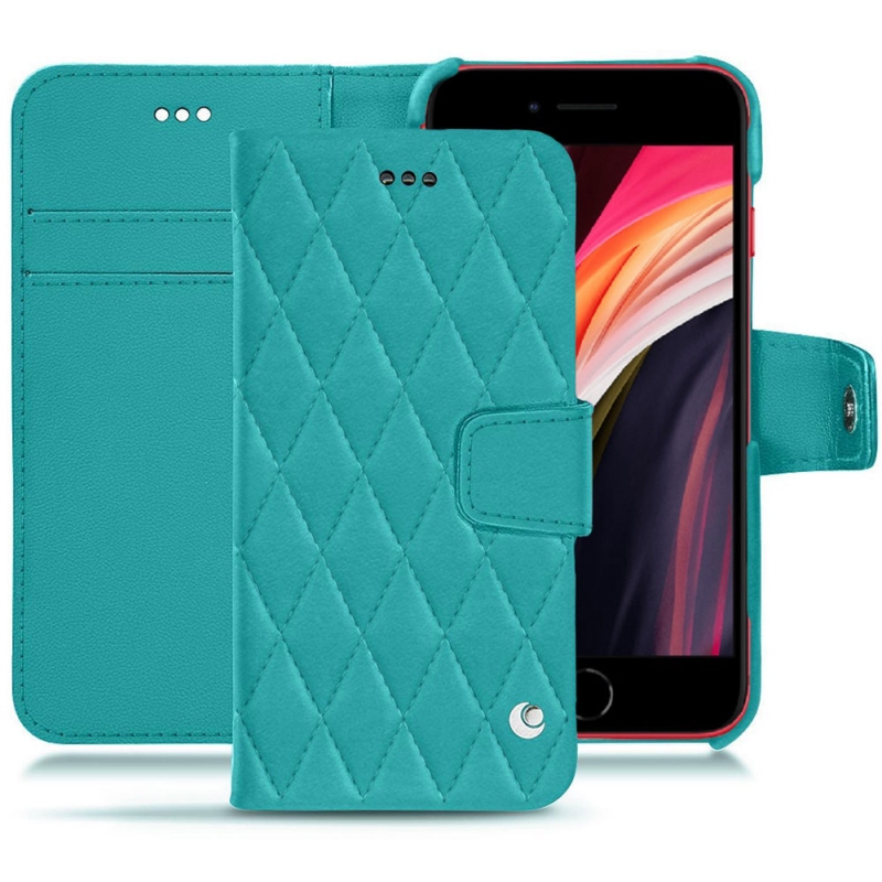 Lederschutzhülle Apple iPhone SE (2020) - Bleu fluo - Couture