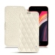 Apple iPhone SE (2020) leather case - Blanc - Couture ( Bologna - White ) 