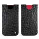 Pochette cuir Apple iPhone SE (2020) - Autruche nero