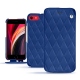 レザーケース Apple iPhone SE (2020) - Bleu océan - Couture ( Nappa - Pantone 293C ) 