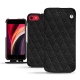 レザーケース Apple iPhone SE (2020) - Ebène - Couture ( Sleek P C12 - Black ) 
