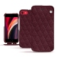 Housse cuir Apple iPhone SE (2020) - Lie de vin - Couture ( Pantone 5115C ) 