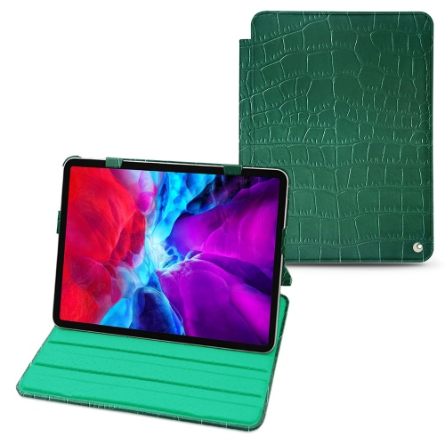 Noreve custodia a ribalta verticale per iPad Pro 11''' 2020/2021Crocodile pino ( Pantone #173F35 ) 
