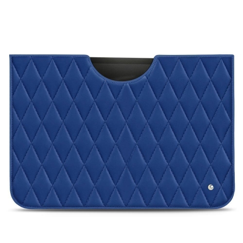 iPad Pro 11'' 2020/2021用の上質なレザースリーブBleu océan - Couture ( Nappa - Pantone #15458a) 