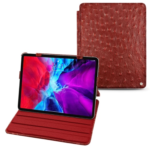 Premium leather cases for iPad Pro 12.9'' 2020Autruche ciliegia ( Pantone #a4343a ) 