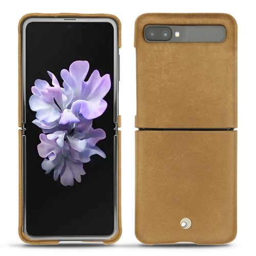 Samsung Galaxy Z Flip leather coversSable vintage ( Pantone #9b7340 ) 
