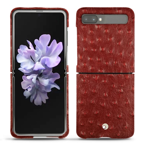 Funda de piel Samsung Galaxy Z FlipAutruche ciliegia ( Pantone #a4343a ) 