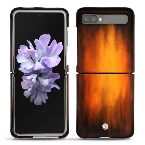 Capa em pele Samsung Galaxy Z FlipFauve Patine
