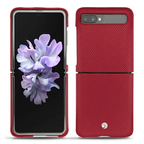 Noreve为三星Galaxy Z翻盖提供的皮革保护（外壳，案例，封面）。Rouge passion ( Pantone #a6192e ) 