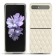 Samsung Galaxy Z Flip leather cover - Blanc - Couture ( Bologna - White ) 