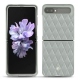 Samsung Galaxy Z Flip leather cover - Gris - Couture ( Nappa - Pantone W428C ) 