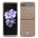 Samsung Galaxy Z Flip leather cover - Taupe vintage - Couture