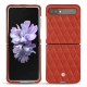 Samsung Galaxy Z Flip leather cover - Arange clouquié - Couture