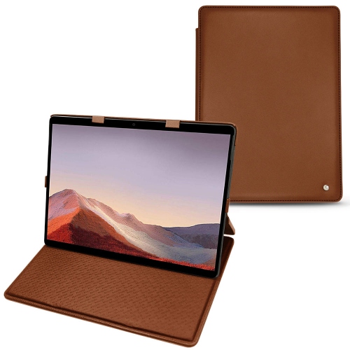 Microsoft Surface Pro X leather caseMarron ( Nappa - Pantone #8B4720 ) 