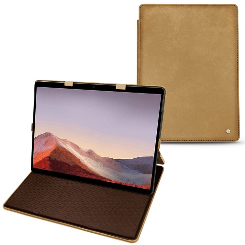 Housse cuir Microsoft Surface Pro X : Protection et coques pour tablettes sur NoreveSable vintage ( Pantone #9b7340 ) 