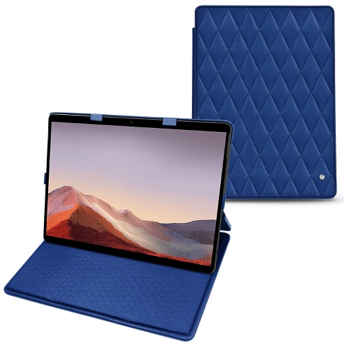 Lederschutzhülle Microsoft Surface Pro XBleu océan - Couture ( Nappa - Pantone #15458a) 