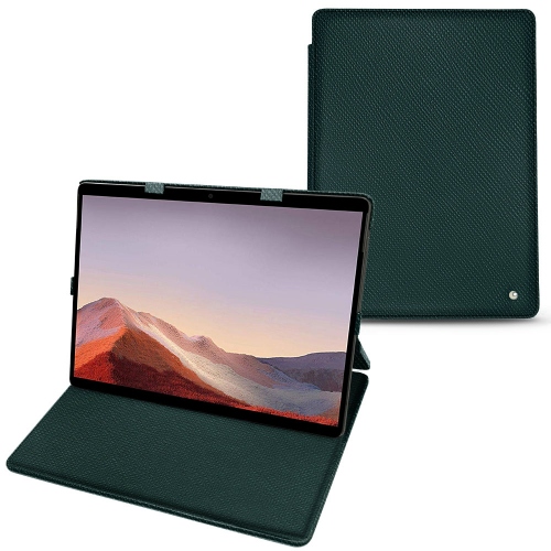 Housse cuir Microsoft Surface Pro X : Protection et coques pour tablettes sur NoreveVert séduisant ( Pantone #1d3c34 ) 