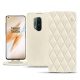 Lederschutzhülle OnePlus 8 Pro - Blanc - Couture ( Bologna - White ) 