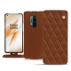 OnePlus 8 Pro leather case - Marron - Couture ( Nappa - Pantone 1615C ) 