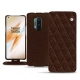 OnePlus 8 Pro leather case - Châtaigne - Couture ( Pantone 476C ) 