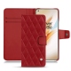 Housse cuir OnePlus 8 Pro - Rouge - Couture ( Nappa - Pantone 199C ) 