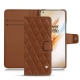 Funda de piel OnePlus 8 Pro - Marron - Couture ( Nappa - Pantone 1615C ) 