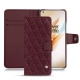 Funda de piel OnePlus 8 Pro - Lie de vin - Couture ( Pantone 5115C ) 