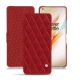 レザーケース OnePlus 8 Pro - Rouge - Couture ( Nappa - Pantone 199C ) 