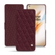 Lederschutzhülle OnePlus 8 Pro - Lie de vin - Couture ( Pantone 5115C ) 