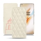 Capa em pele OnePlus 8 Pro - Blanc escumo - Couture