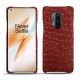 Capa em pele OnePlus 8 Pro - Autruche ciliegia